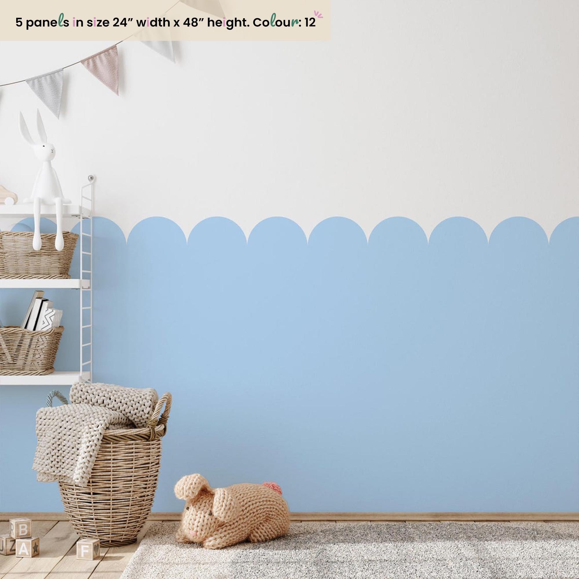 Scallop Nursery Wall Border Decal: Peel and Stick Ocean Theme - Clickwalls