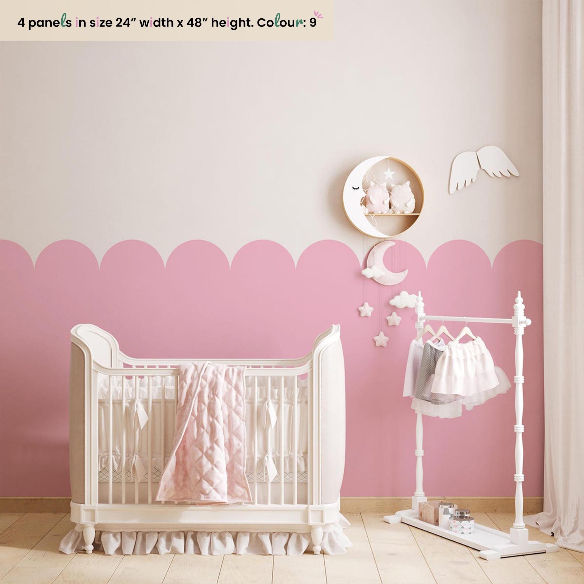 Scallop Nursery Wall Border Decal: Peel and Stick Ocean Theme - Clickwalls