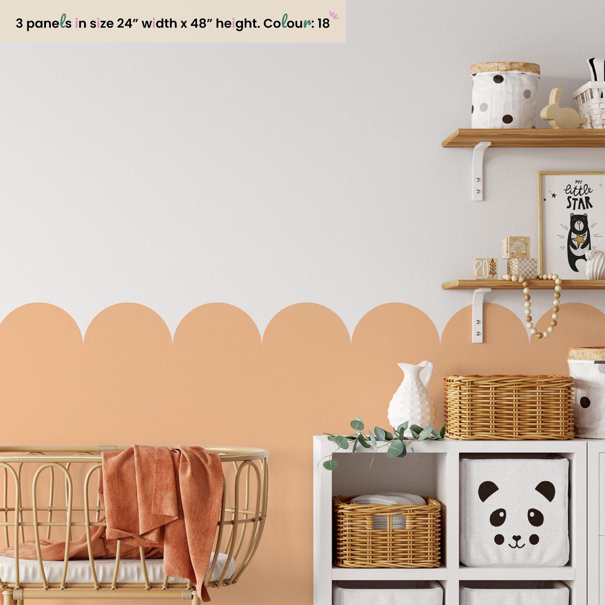 Scallop Nursery Wall Border Decal: Peel and Stick Ocean Theme - Clickwalls