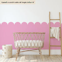Scallop Nursery Wall Border Decal: Peel and Stick Ocean Theme - Clickwalls