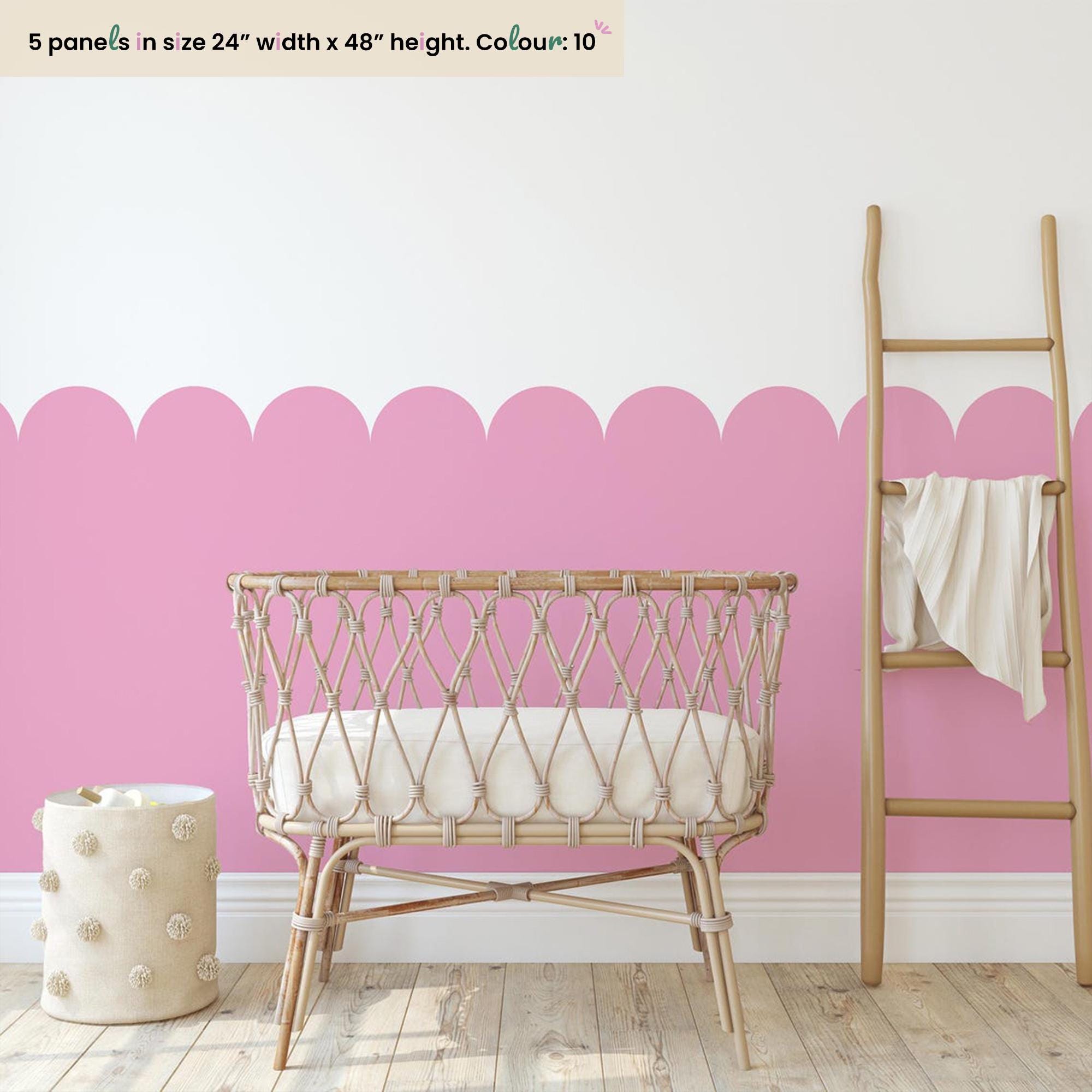 Scallop Nursery Wall Border Decal: Peel and Stick Ocean Theme - Clickwalls