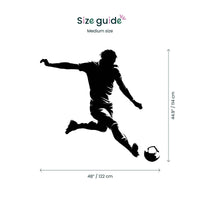 Football Player Wall Decal medium size guide