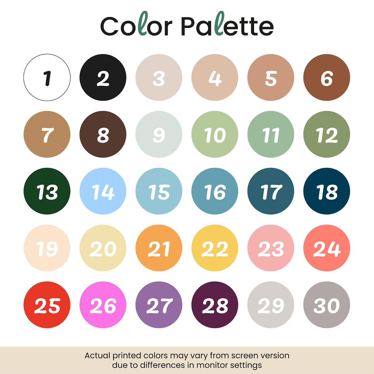 Football Player Wall Decal colour chart