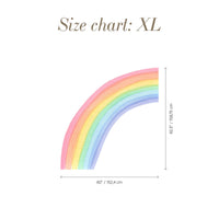 Watercolour Half Rainbow Wall Decal size guide XL
