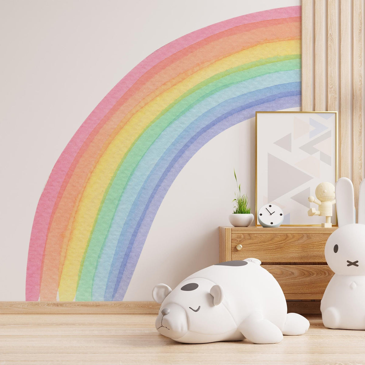 Watercolour Half Rainbow Wall Decal in a children's room