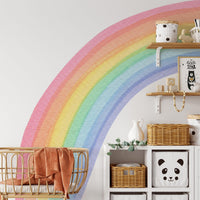 Watercolour Half Rainbow Wall Decal in a nursery