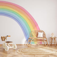 Watercolour Half Rainbow Wall Decal in a nursery