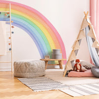 Watercolour Half Rainbow Wall Decal in a playroom