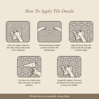 Blue and White Tile Decals how to apply