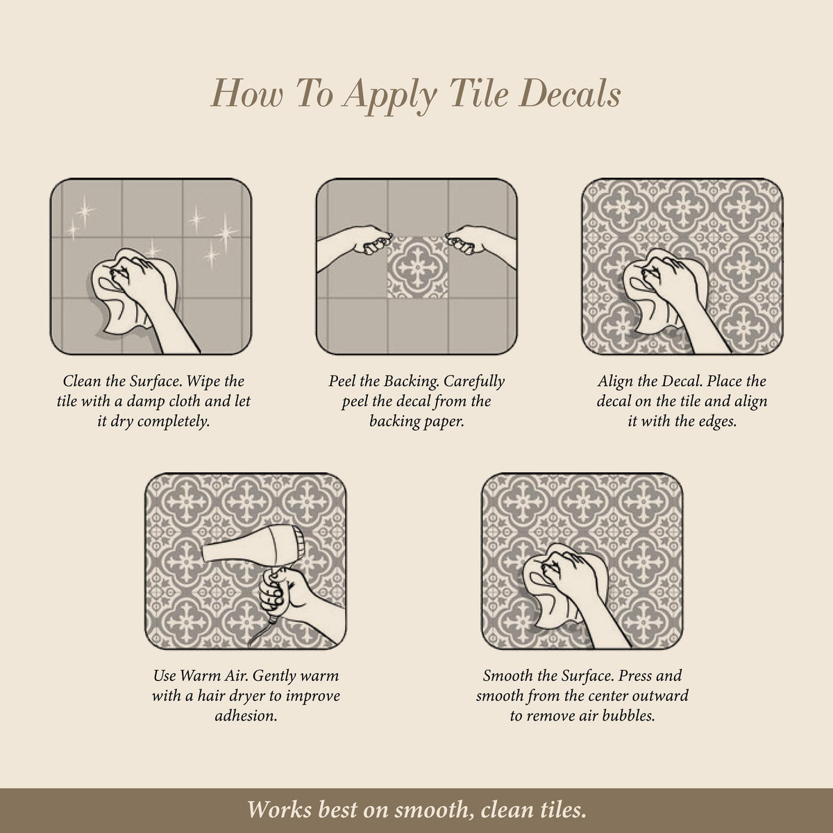 Blue and White Tile Decals how to apply