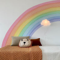 Watercolour Half Rainbow Wall Decal above a bed