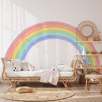 Watercolour Rainbow Wall Decal in a nursery