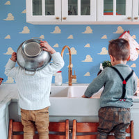 Blue Cloud Wallpaper in a kitchen