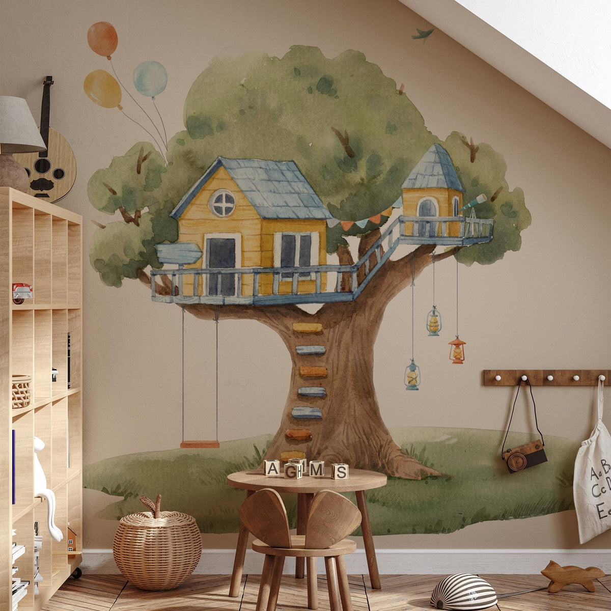 Treehouse Wall Decal in a playroom
