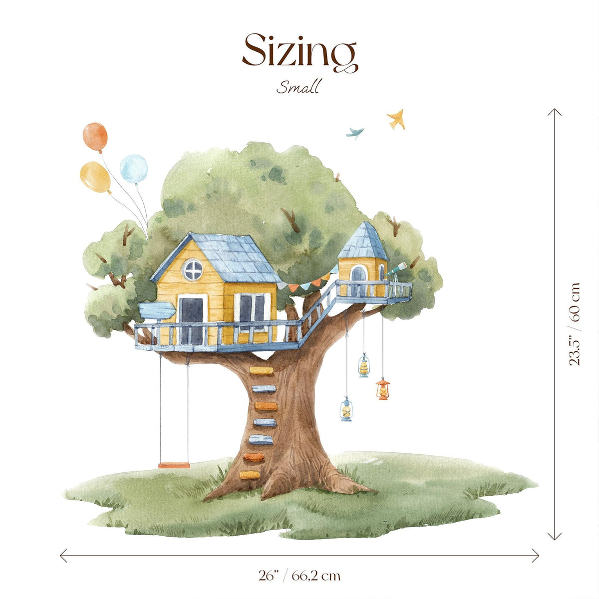 Treehouse Wall Decal small size guide
