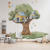 Treehouse Wall Decal beside a child's chair