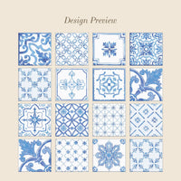 Blue and White Tile Decals design preview