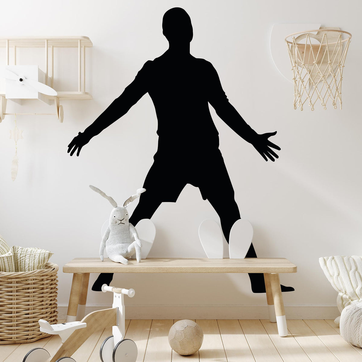 Football Celebration Wall Decal in a playroom