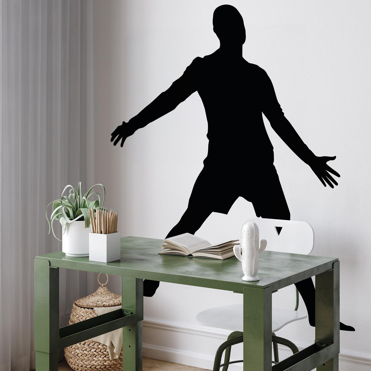 Football Celebration Wall Decal above a desk