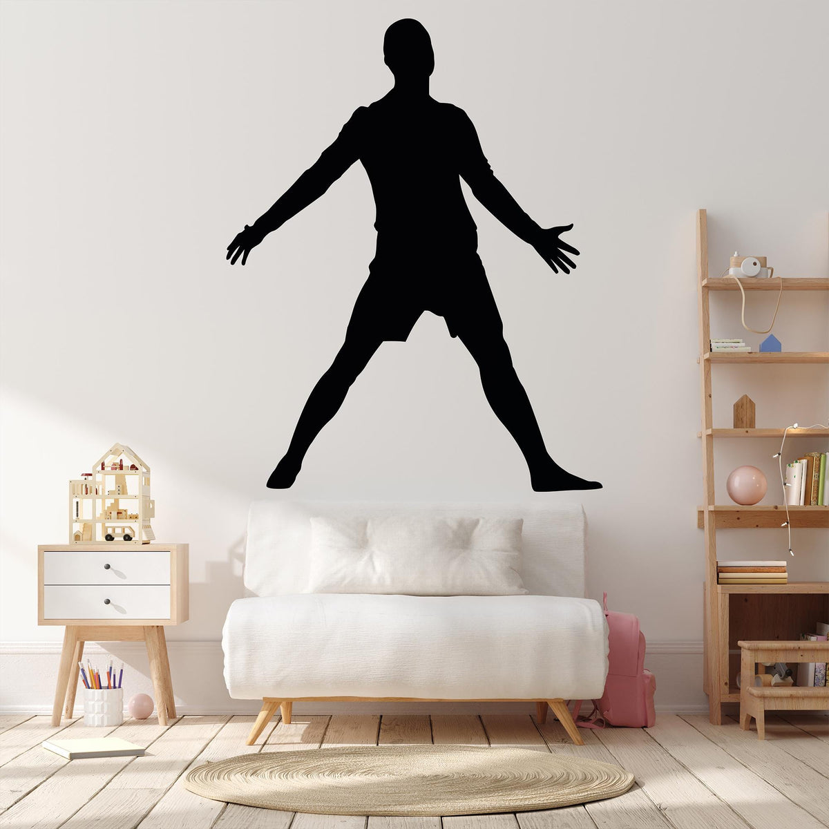 Football Celebration Wall Decal in a children's room