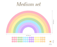 Large Rainbow Decal for Girl Bedroom, Gift Polka Dots Wall Stickers Kids, Pastel Rainbow Vinyl Sticker Playroom, Rainbow