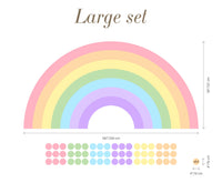 Large Rainbow Decal for Girl Bedroom, Gift Polka Dots Wall Stickers Kids, Pastel Rainbow Vinyl Sticker Playroom, Rainbow