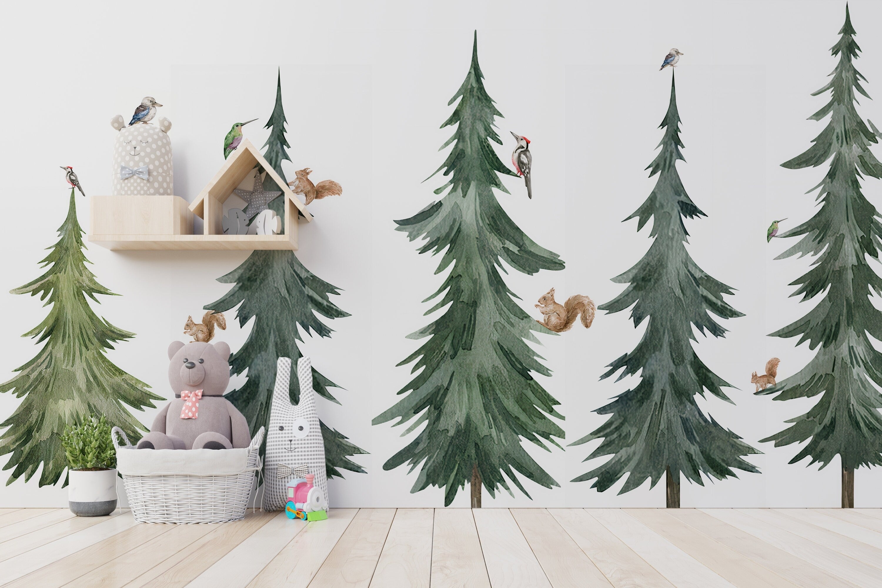 Forest Tree Wall Decal – Woodland Animals and Trees for Kids’ Rooms & Nurseries - Clickwalls
