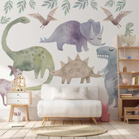 Big Dinosaur Wall Decal - Watercolour Decal Set - Nursery wall sticker - Clickwalls